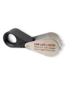 Loupe de terrain x10 avec LED et UV rechargeable USB