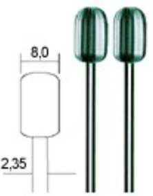 Fraise cylindre 8 mm en acier wolfram-vanadium.